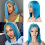 Colorful Short Bob Lace Front Wigs High 180 Density - Image 5
