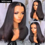 Double Drawn Blunt Cut Straight Human Hair Glueless 6×5 HD Lace Closure Wig Pre Everything Wear Go - Image 9
