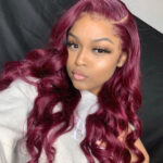 Flash Sale | 99J Burgundy Color 6×5 Straight /Body Wave Closure Wig 180% Density - Image 8