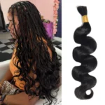 Body Wave Bulk Human Hair Extensions for Boho Knotless Braiding 1/2/3 Bundles Black Color - Image 7