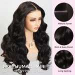 13×4 Full Frontal 13×6 HD Lace Brazilian Body Wave Invisible Lace Human Hair Glueless Wigs Bleached Knots - Image 3