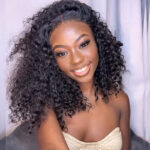 Natural Curly Glueless Wig Short Bouncy Deep Curly HD Lace Wig Pre Bleached & Plucked 180% Density - Image 12