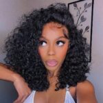 Natural Curly Glueless Wig Short Bouncy Deep Curly HD Lace Wig Pre Bleached & Plucked 180% Density - Image 7