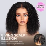 Natural Curly Glueless Wig Short Bouncy Deep Curly HD Lace Wig Pre Bleached & Plucked 180% Density - Image 3
