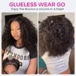 Natural Curly Glueless Wig Short Bouncy Deep Curly HD Lace Wig Pre Bleached & Plucked 180% Density - Image 5