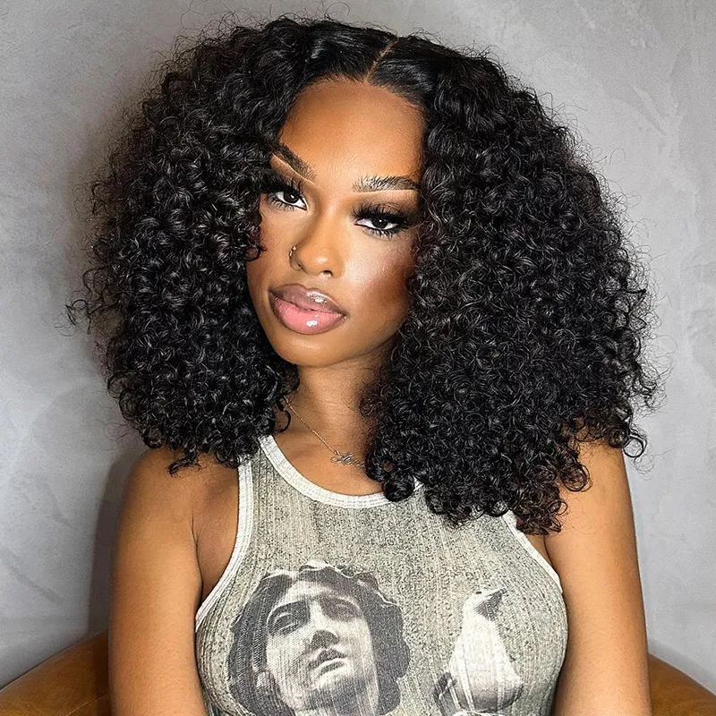Wear Go Pre-Cut Lace Short Bouncy Curly wig Upgrade 6×5 Lace Deep Curly Glueless Wig Wear Go Pre-Cut Lace Short Bouncy Curly wig Upgrade 6×5 Lace Deep Curly Glueless Wig - Image 1