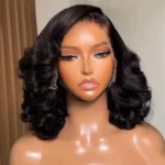 Glueless Short Bouncy Loose Wave Wig 6×5 13×4 Glueless HD Lace Front Wig Pre Plucked & Bleached 250% Density