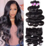 Body Wave 3 Bundles with 13×4 Lace Frontal 100% Virgin Human Hair Bundles with Closure