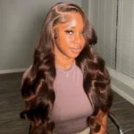 Brown 4# Color 13×4 Body Wave HD Lace Frontal Wig Straight Colored Human Hair Wigs - Image 9
