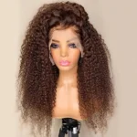 Chocolate Brown Color Curly 13×4 HD Lace Front 6×5 Wear Go Glueless Human Hair Wig 180% Density - Image 4