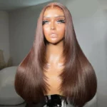 Trendy Layered Cut Wear Go Glueless 6×5 Lace Wig Brown/99J/Natural Black Color 100% Human Hair - Image 6