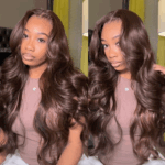 Brown 4# Color 13×4 Body Wave HD Lace Frontal Wig Straight Colored Human Hair Wigs - Image 5