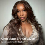 Brown/Dark Burgundy Color Pre Styled Butterfly Layered Cut Loose Body Wave 6×5 Glueless Closure Wig - Image 14