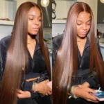 Brown Color Upgrade 6×5 HD Lace Straight/Body Wave Wear Go Glueless Closure Wig Plucked Hairline - Image 11