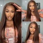 Brown Color Upgrade 6×5 HD Lace Straight/Body Wave Wear Go Glueless Closure Wig Plucked Hairline - Image 7