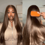 Brown Color Human Hair Lace Frontal Wig Straight Hair 6×5 Wear Go 13×4 HD Frontal Colored Wig - Image 2