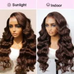 Brown 4# Color 13×4 Body Wave HD Lace Frontal Wig Straight Colored Human Hair Wigs - Image 10