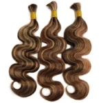 Brown Highlight Bulk Human Hair for Braiding Beach Curly/Body Wave #P4/30/27 Wet and Wavy Hair Extension - Image 7