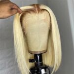 4/613 Blonde Bob Wigs With Dark Brown Roots Ombre 1B/613 13×4 Lace Front Bob Wigs - Image 3
