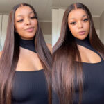 Brown Color Human Hair Lace Frontal Wig Straight Hair 6×5 Wear Go 13×4 HD Frontal Colored Wig - Image 12