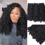 Burmese Curly Hair Weave 3/4 Bundles Raw Human Hair Quality with Spiral Curly Ends