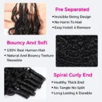 Crochet Human Hair Extension for Boho Braids Pre-Separated Burmese Curly/Kinky Curly/Beach Curly - Image 6