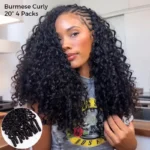 Crochet Human Hair Extension for Boho Braids Pre-Separated Burmese Curly/Kinky Curly/Beach Curly - Image 3