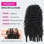 Crochet Human Hair Extension for Boho Braids Pre-Separated Burmese Curly/Kinky Curly/Beach Curly - Image 2