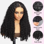 Flash Deal Burmese Curly Human Hair Glueless Wig with Spiral Curl Ends 6×5 13×6 HD Lace Pre Plucked & Bleached - Image 4