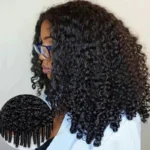 Burmese Curly V Part Wig 100% Human Hair Spiral Ends Flexi-Fit Drawstring - Image 3