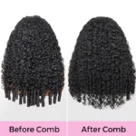 Burmese Curly V Part Wig 100% Human Hair Spiral Ends Flexi-Fit Drawstring - Image 5