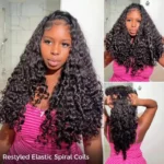 Flash Deal Burmese Curly Human Hair Glueless Wig with Spiral Curl Ends 6×5 13×6 HD Lace Pre Plucked & Bleached - Image 6