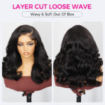 Loose Body Wave Layer Cut C-Side Part Human Hair Wig With Baby Hair Pull Go Glueless - Image 6
