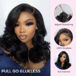 Loose Body Wave Layer Cut C-Side Part Human Hair Wig With Baby Hair Pull Go Glueless - Image 10