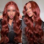 Reddish Brown 6×5 Pre-Cut HD Lace Straight/Body Wave Wear Go Glueless Closure Wig 180% Density - Image 9