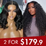 2 for $179.9 | Short Loose Body Wave 6×5 Lace Wear Go Wig + Deep Wave Wear Go Glueless Ear-Fit Cap Wig