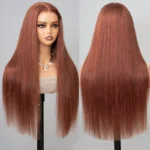 Copper Brown Straight/Body Wave Human Hair Wig 6×5 Pre Everything HD Lace Drawstring Wig - Image 6