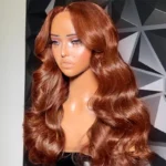 Copper Brown Straight/Body Wave Human Hair Wig 6×5 Pre Everything HD Lace Drawstring Wig - Image 5