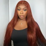 Copper Brown Straight/Body Wave Human Hair Wig 6×5 Pre Everything HD Lace Drawstring Wig - Image 8