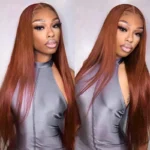 Copper Brown Straight/Body Wave Human Hair Wig 6×5 Pre Everything HD Lace Drawstring Wig - Image 7