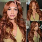 Copper Brown Straight/Body Wave Human Hair Wig 6×5 Pre Everything HD Lace Drawstring Wig - Image 16