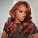 Copper Brown Color Loose Body Wave Glueless 6×5 HD Lace Human Hair Wig 200% Density