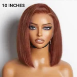 Copper Brown Color Straight Bob Wig 6×5 Wear Go Glueless 100% Human Hair 180% Density - Image 3