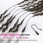Burmese Curly/Kinky Curly Highlight 4/30/27 Crochet Human Hair Extension for Boho Braids Pre-Separated Miracle Knots Style - Image 12