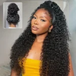 Curly Invisi-Strap 360 Lace Frontal Wigs Glueless Human Hair Pre Plucked & Bleached 180% Density