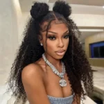 Curly Invisi-Strap 360 Lace Frontal Wigs Glueless Human Hair Pre Plucked & Bleached 180% Density - Image 3