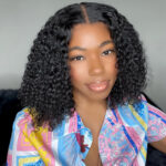 Short Curly Bob Wig 13×4 Glueless Lace Front Human Hair Wigs 150 Density