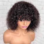 Glueless Short Curly Human Hair Bob Wig Machine Made - Image 6