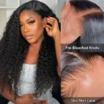 Curly 13×4 13×6 Glueless HD Lace Human Hair Frontal Wig Bleached Knots Plucked Hairline 180% Density - Image 3
