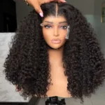 12A Quality Coily Curly 6×5 Closure Pull Go Glueless Super Double Drawn Human Hair Wig - Image 10